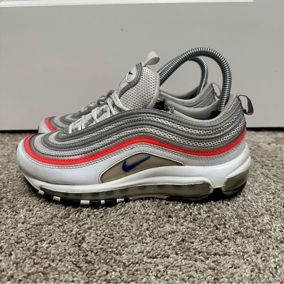 Nike Air Max 97 ESS White/Racer Blue Flash Crimson Women’s Size 7 - Picture 1 of 10